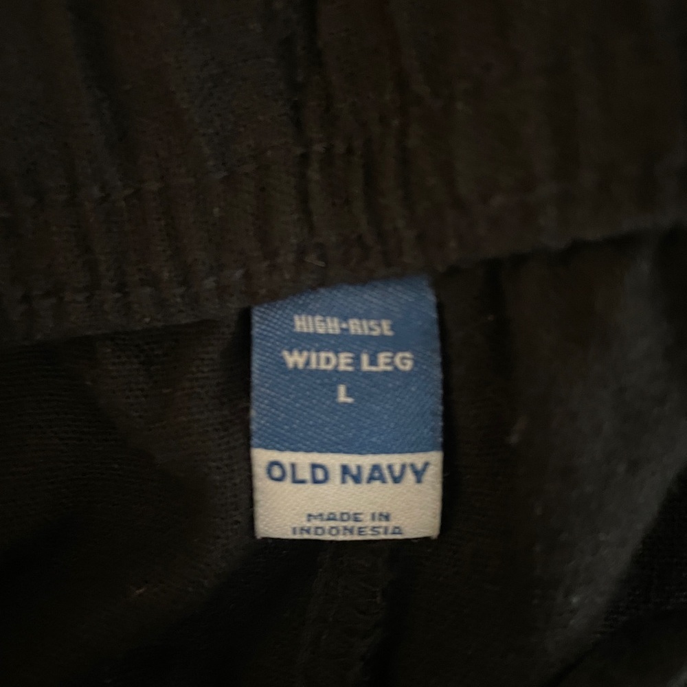 Old Navy Women’s Black Pants High Rise Wide Leg Size L - Picture 3 of 3
